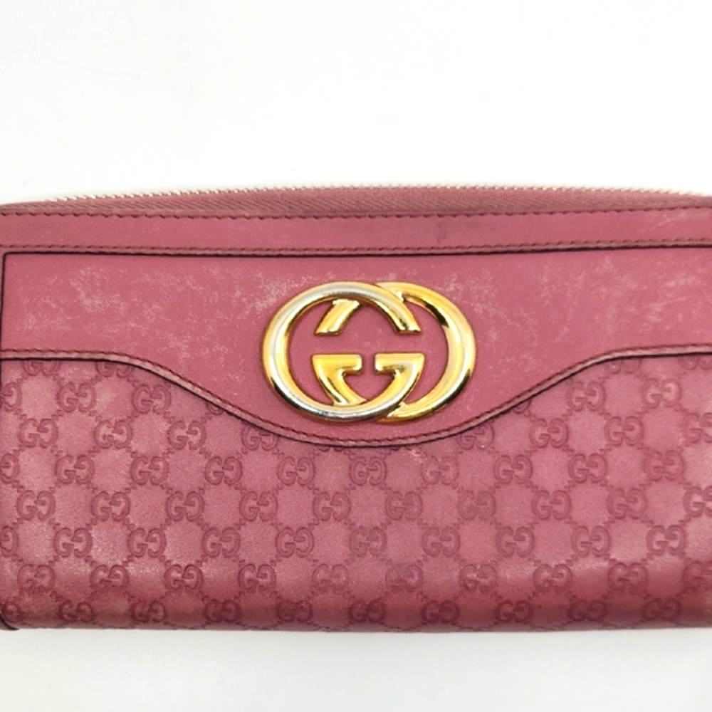 Gucci Rose Pink Long Zip Wallet with Gold Emblem See Description - Picture 2 of 11